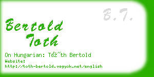 bertold toth business card